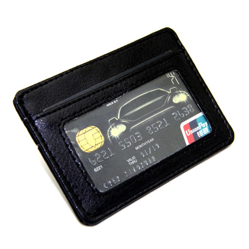 WALLET Bi Fold PU Leather Wallet  - Black